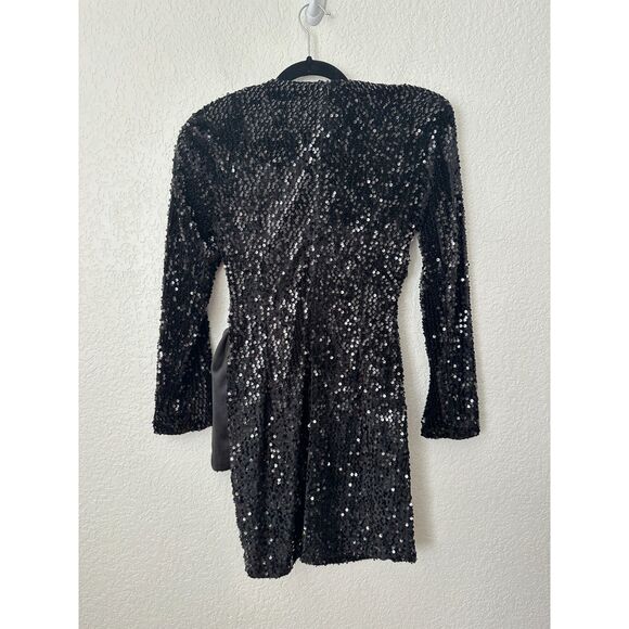 ZARA SEQUINED VELVET BLAZER DRESS NWT Size XS - Picture 7 of 15